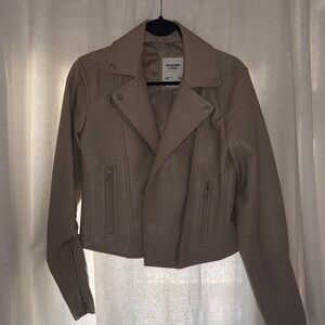 Abercrombie & Fitch Taupe Leather Jacket
